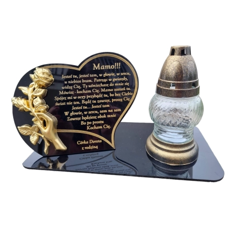 podstawka na znicz 3D!! statuetka na znicz serce z różami , XXL GRAWER