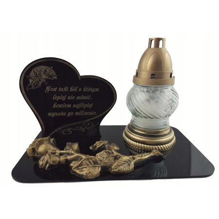 statuetka z dużą różą znicz na WSZYSTKICH ŚWIĘTYCH Mamy Taty Dziadka Babci