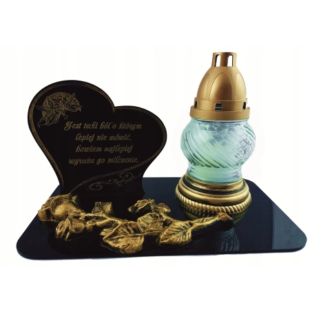 statuetka z dużą różą znicz na WSZYSTKICH ŚWIĘTYCH Mamy Taty Dziadka Babci