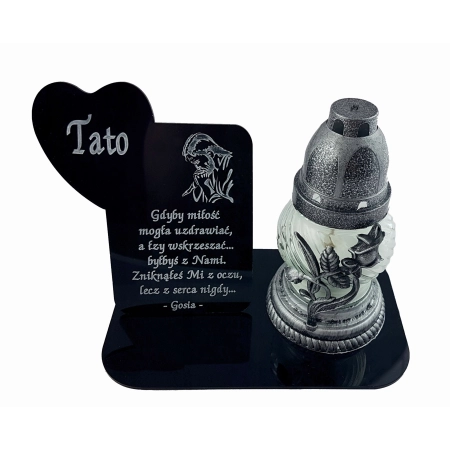 podstawka na znicz, statuetka na nagrobek + grawer Mamy Taty Dziadka Babci