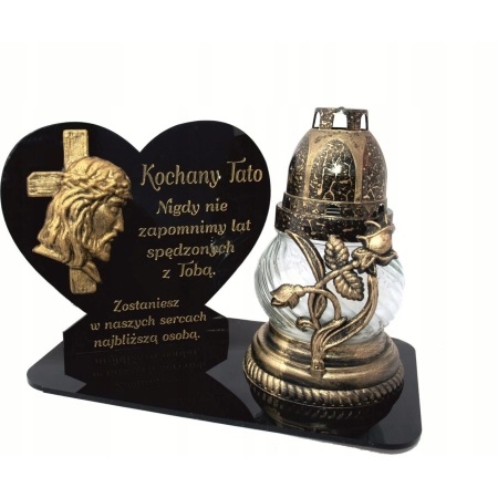 podstawka na znicz +dedykacja grawer, podstawka Mamy Taty Dziadka Babci