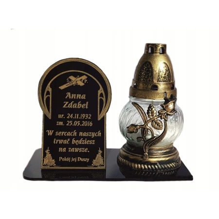 podstawka na znicz, statuetka na nagrobek + grawer Mamy Dziadka Taty Babci