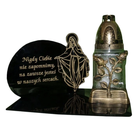 Statuetka na znicz +dedykacja grawer, podstawka Mamy Taty Dziadka Babci