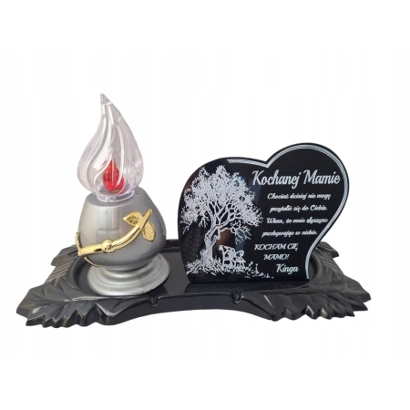 znicz led, podstawka na znicze AGLOMARMUR , znicz dla TATY, DZIADKA -CIĘŻKI