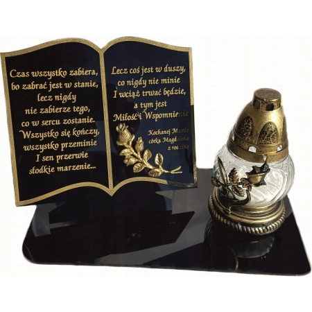 Statuetka na znicz 3D!! , znicz książka XXL na nagrobek, DOWOLNY TEKST