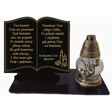 Statuetka na znicz książka XXL na nagrobek, znicz księga, Dzień Taty, Babci