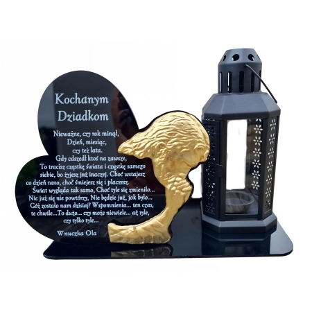 znicz LED z Jezusem 3D! DUŻA podstawka na znicze XXL , DOWOLNY TEKST GRAWER