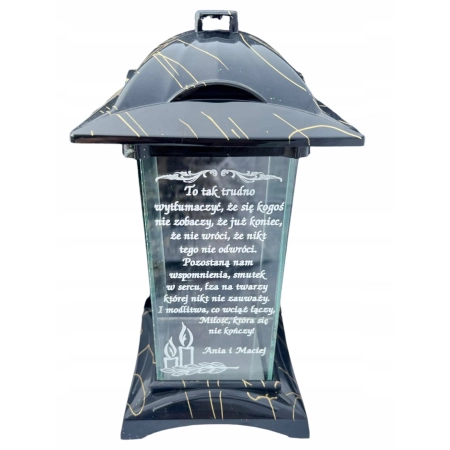 Lampion znicz DUŻY , DZIEŃ MAMY DZIEŃ TATY, z dowolnym napisem, GRAWER 30cm