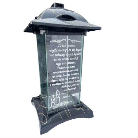 Lampion znicz DUŻY , DZIEŃ MAMY DZIEŃ TATY, z dowolnym napisem, GRAWER 30cm
