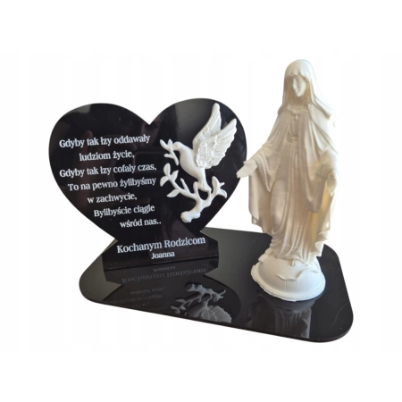 Statuetka na znicz, róża 3D grawer Dzień Dziadka Babci Mamy Taty