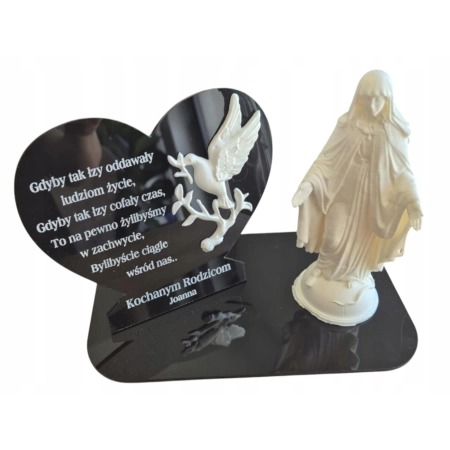 Statuetka na znicz, róża 3D grawer Dzień Dziadka Babci Mamy Taty