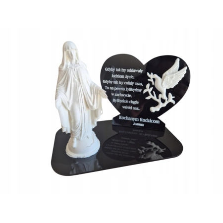 Statuetka na znicz, róża 3D grawer Dzień Dziadka Babci Mamy Taty