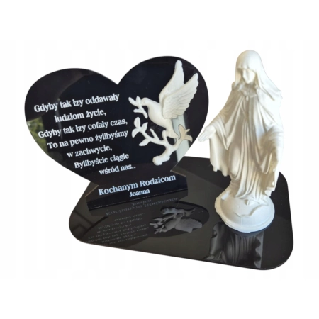 Statuetka na znicz, róża 3D grawer Dzień Dziadka Babci Mamy Taty