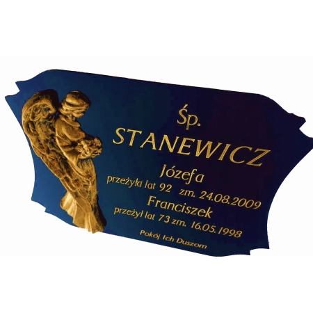 Tabliczka nagrobna na krzyż lub grób 25×17 cm - z aplikacją 3D - Anioł