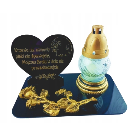 podstawka na znicze z dedykacją 3D RÓŻA XL