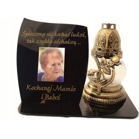 Podstawka z dedykacją +ZDJĘCIE na nagrobek