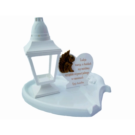 statuetka - znicz z grawerem, AGLOMARMUR SERCE