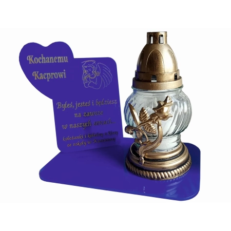 statuetka na znicz z dowolnym wierszem, znicz dziecięcy, podstawka na znicz dla dziecka